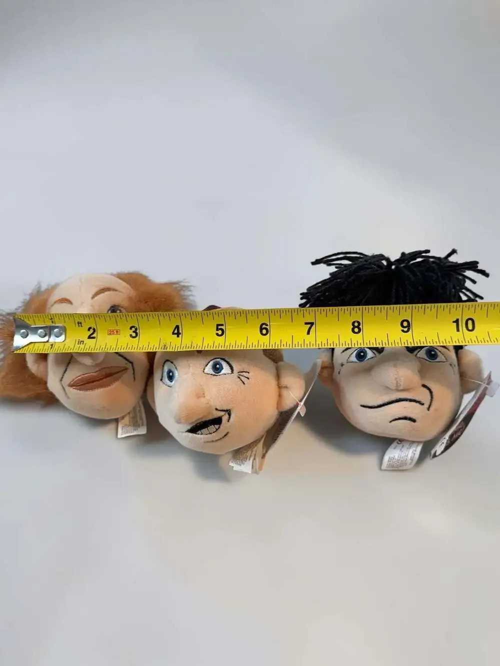 The Three Stooges 1997 Talking Knuckleheads Plush Head Set